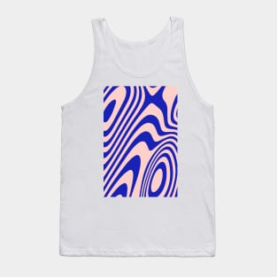 Blue And Pink Zebra Grooves Abstract Pattern Tank Top